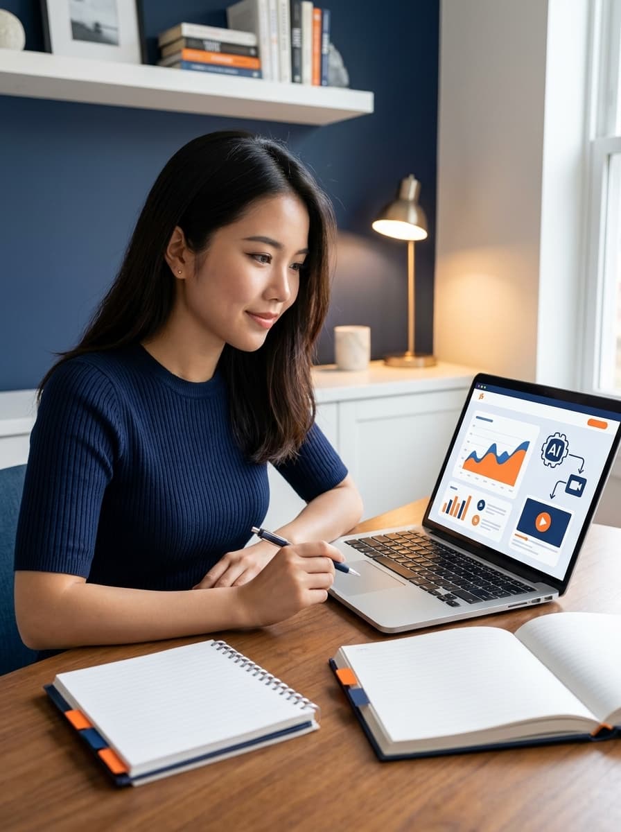 Thiên Huệ đang làm việc với AI